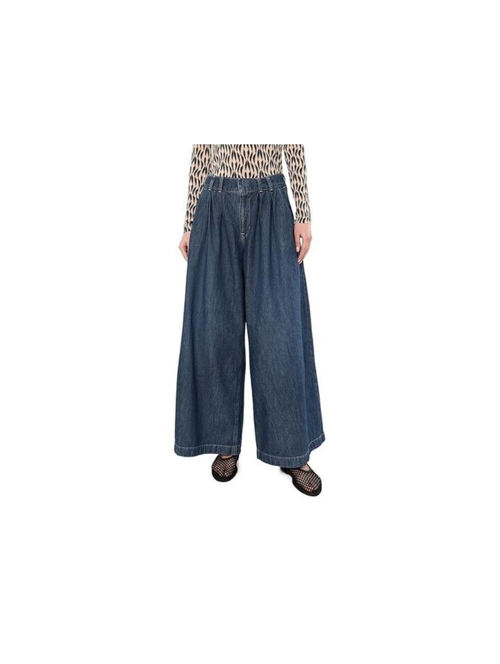 We the Free Scout Wide-Leg Jeans at Free People in Deep Indigo, Size: XS
